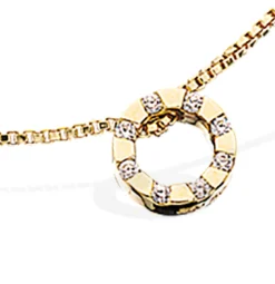 8 KARAT GULD VEDHÆNG CIRKEL MED FORGYLDT KÆDE