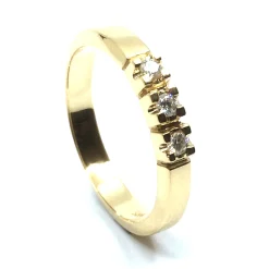 14 KT. ALLIANCE RING GULD MED BRILLANT 3X0,03 CT. W/SI