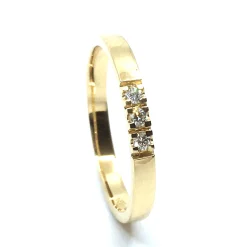 14 KT. ALLIANCE RING GULD MED BRILLANT 3X0,02 CT. W/SI