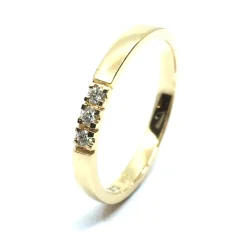 14 KT. ALLIANCE RING GULD MED BRILLANT 3X0,02 CT. W/SI