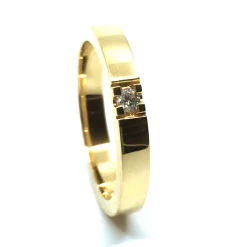 14 KT. ALLIANCE RING GULD MED BRILLANT 1X0,05 CT. W/SI