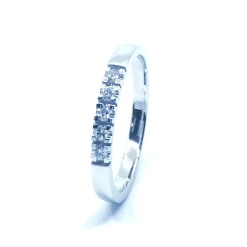 14 KT. ALLIANCE RING HVIDGULD MED BRILLANT 5X0,02 CT. W/SI