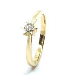 14 KT. GULD CARLA RING MED BRILLANT 0,15 CT. W/SI