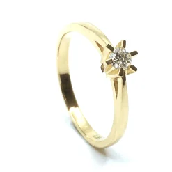14 KT. GULD CARLA RING MED BRILLANT 0,15 CT. W/SI