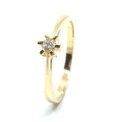 14 KT. GULD CARLA RING MED BRILLANT 0,10 CT. W/SI