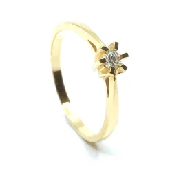14 KT. GULD CARLA RING MED BRILLANT 0,10 CT. W/SI