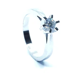 14 KT. HVIDGULD CARLA RING MED BRILLANT 0,38 CT. W/SI