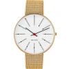 ARNE JACOBSEN BANKERS Ø40MM IO GULDMETAL MED HVID SKIVE - 43427