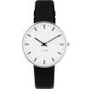 ARNE JACOBSEN CITY HALL DAME UR MED SORT LÆDERREM 34MM - 53201-1601