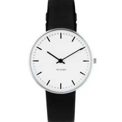 ARNE JACOBSEN CITY HALL 30MM SORT LÆDER - 53200-1401