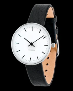 ARNE JACOBSEN CITY HALL 30MM SORT LÆDER - 53200-1401