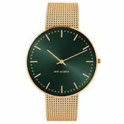 ARNE JACOBSEN CITY HALL 40MM GRØN MED MESHLÆNKE 53208-2009