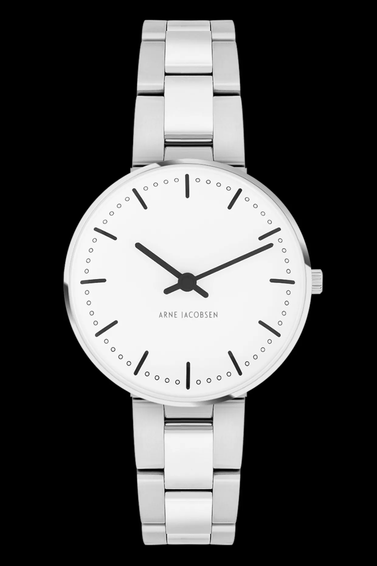 ARNE JACOBSEN CITY HALL STÅL LÆNKE OG HVID SKIVE - 53200-1428