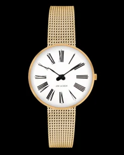 ARNE JACOBSEN ROMAN DAMEUR STÅL GULDDOUBLE 30MM - 53313-1409