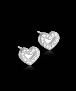 BLOMDAHL HALLOW HEART ØRERINGE TITATANIUM - 15-12121-01