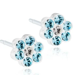 BLOMDAHL ØRERINGE BLÅ BLOMST - 15-0114-55