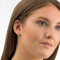 BLOMDAHL ØRERINGE I FORGYLDT TITAN MED SYNTETISK ZIRKONIA - 15-1303-30