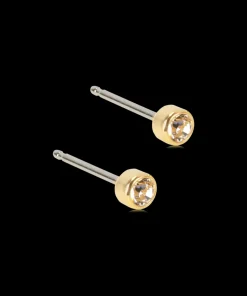 BLOMDAHL ØRERINGE TITANIUM BEZEL CRYSTAL - 15-1302-01