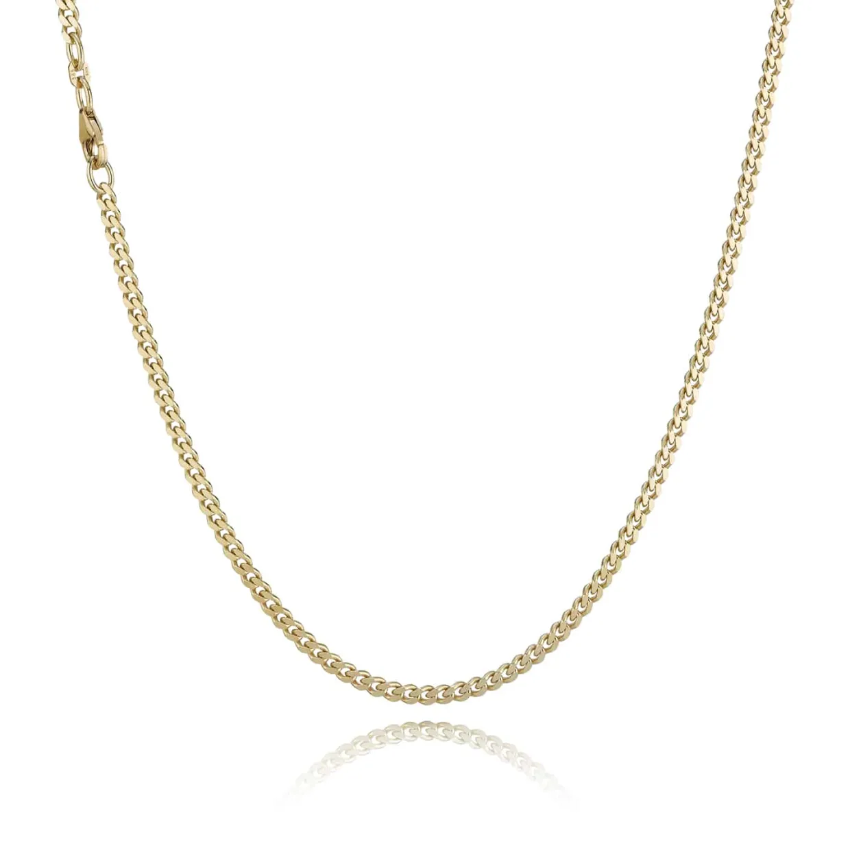 BNH PANSER FACET HALSKÆDE 14 KARAT GULD 2,4 MM BRED 50 CM - P1407550C