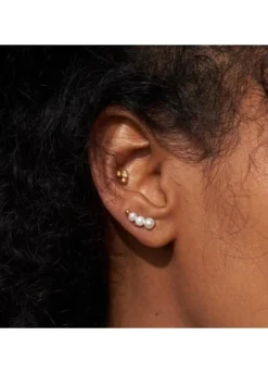 BYBIEHL AURA EARCLIMBERS SMALL SØLV FORGYLDT - 4-3901WP-GP