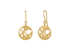 BYBIEHL BEAUTIFUL WORLD ØRERING SØLVFORGYLDT MED STENE - 4-1601-GP