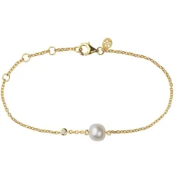 BYBIEHL COCO ARMBÅND FORGYLDT SØLV MED PERLE - 2-3301WP-GP