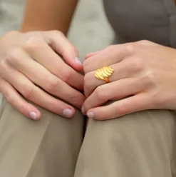 BYBIEHL DUNES RING FORGYLDT SØLV - 5-4903-GP