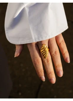 BYBIEHL DUNES SØLV FORGYLDT RING LARGE - 5-4904-GP