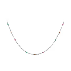 BYBIEHL HALSKÆDE SØLV SCARLETT COLORS - 3-3401m-r