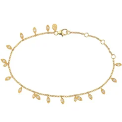 BYBIEHL JUNGLE VINE SPARKLE SØLV FORGYLDT ARMBÅND MED ZIRKONER - 2-3106A-GP