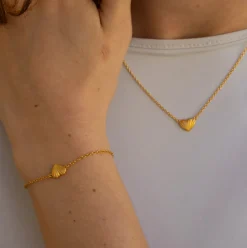 BYBIEHL JUST LOVE ONE HEART ARMBÅND FORGYLDT SØLV - 2-4502-GP