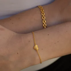 BYBIEHL JUST LOVE ONE HEART ARMBÅND FORGYLDT SØLV - 2-4502-GP