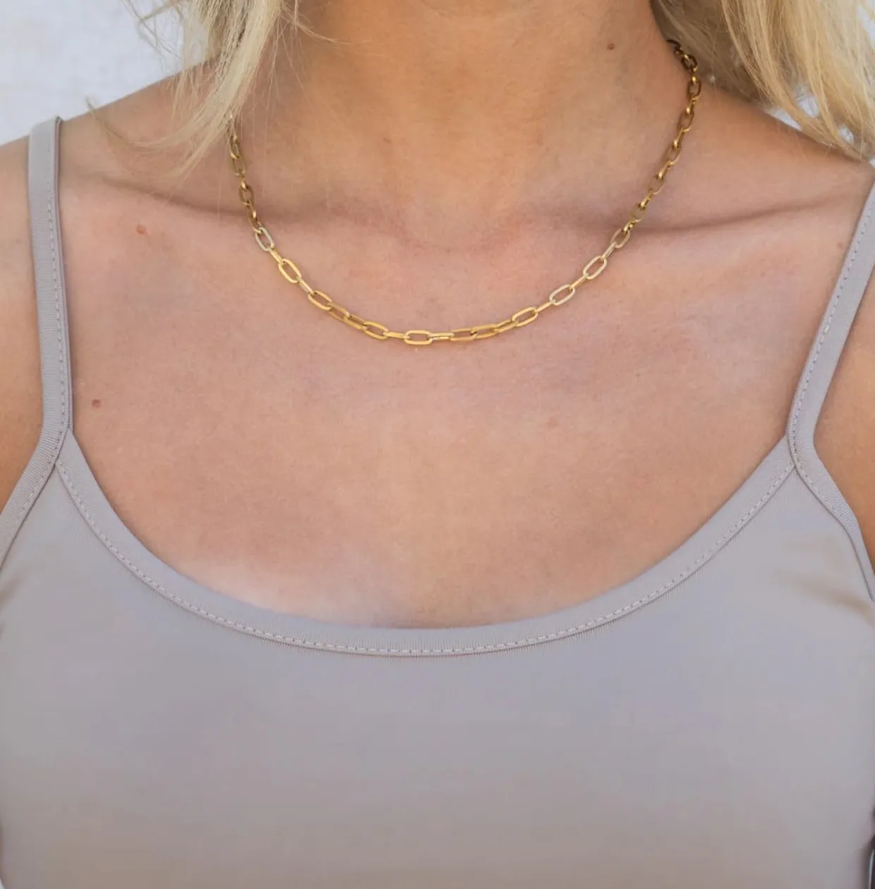 BYBIEHL LINKS HALSKÆDE STÅL FORGYLDT - 3-1511-GP-S