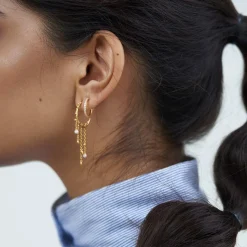 BYBIEHL MINI SPARKLE HOOP FORGYLDT SØLV MED ZIRKONIA - 4-029A-GP