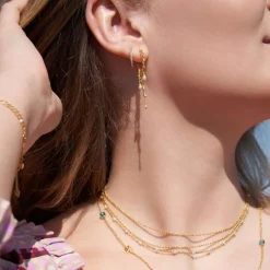 BYBIEHL MINI SPARKLE HOOP FORGYLDT SØLV MED ZIRKONIA - 4-029A-GP