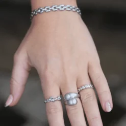 BYBIEHL OCEAN FLOW DUO RING SØLV - 5-4206-R