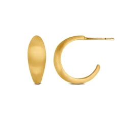 BYBIEHL OCEAN FLOW HOOPS MEDIUM ØRERINGE SØLV FORGYLDT - 4-4202-GP