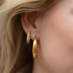 BYBIEHL OCEAN FLOW SØLV FORGYLDT ØRERINGE - 4-4206A-GP