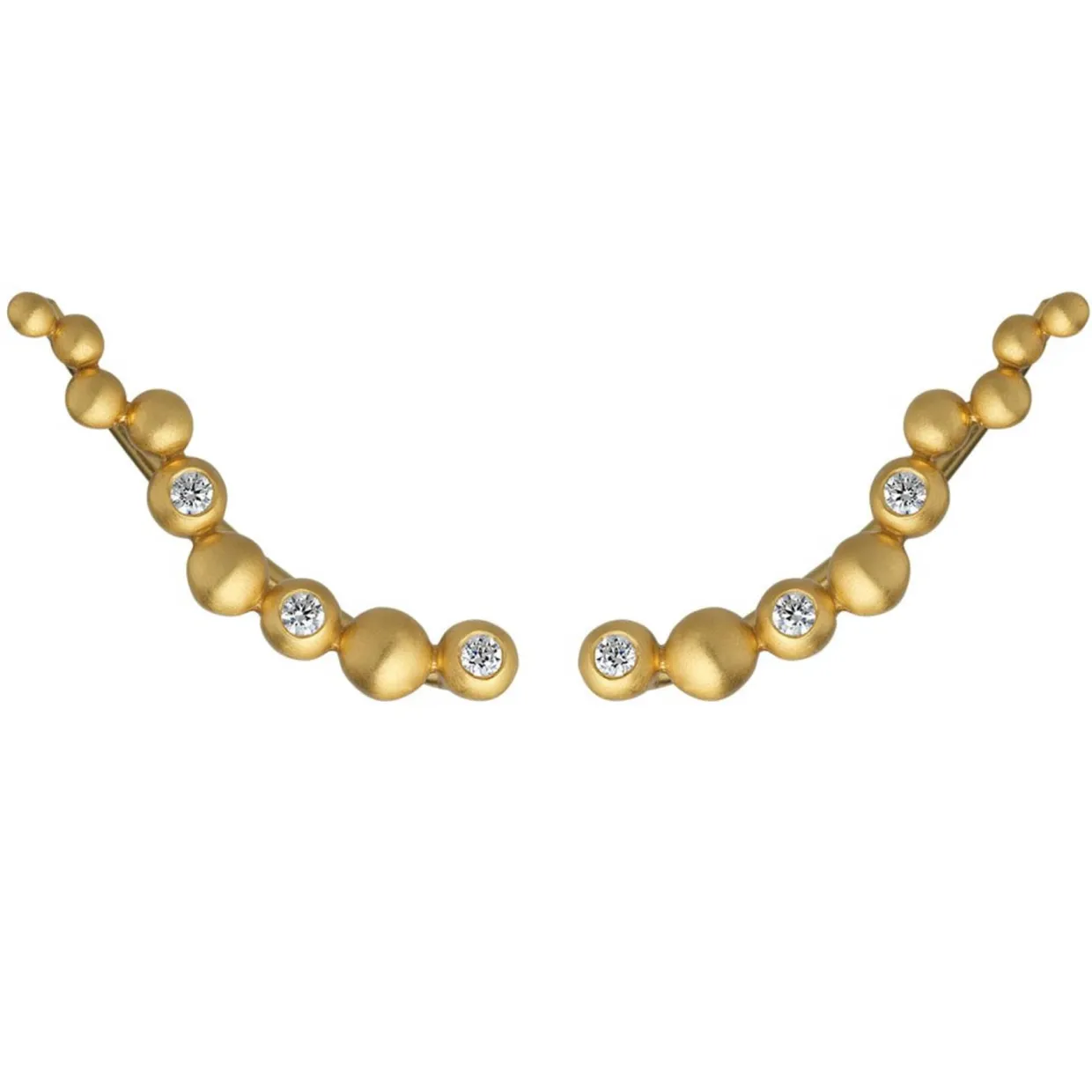 BYBIEHL PEBBLES EARCLIMBERS ØRERINGE SØLV FORGYLDT - 4-3807A-GP