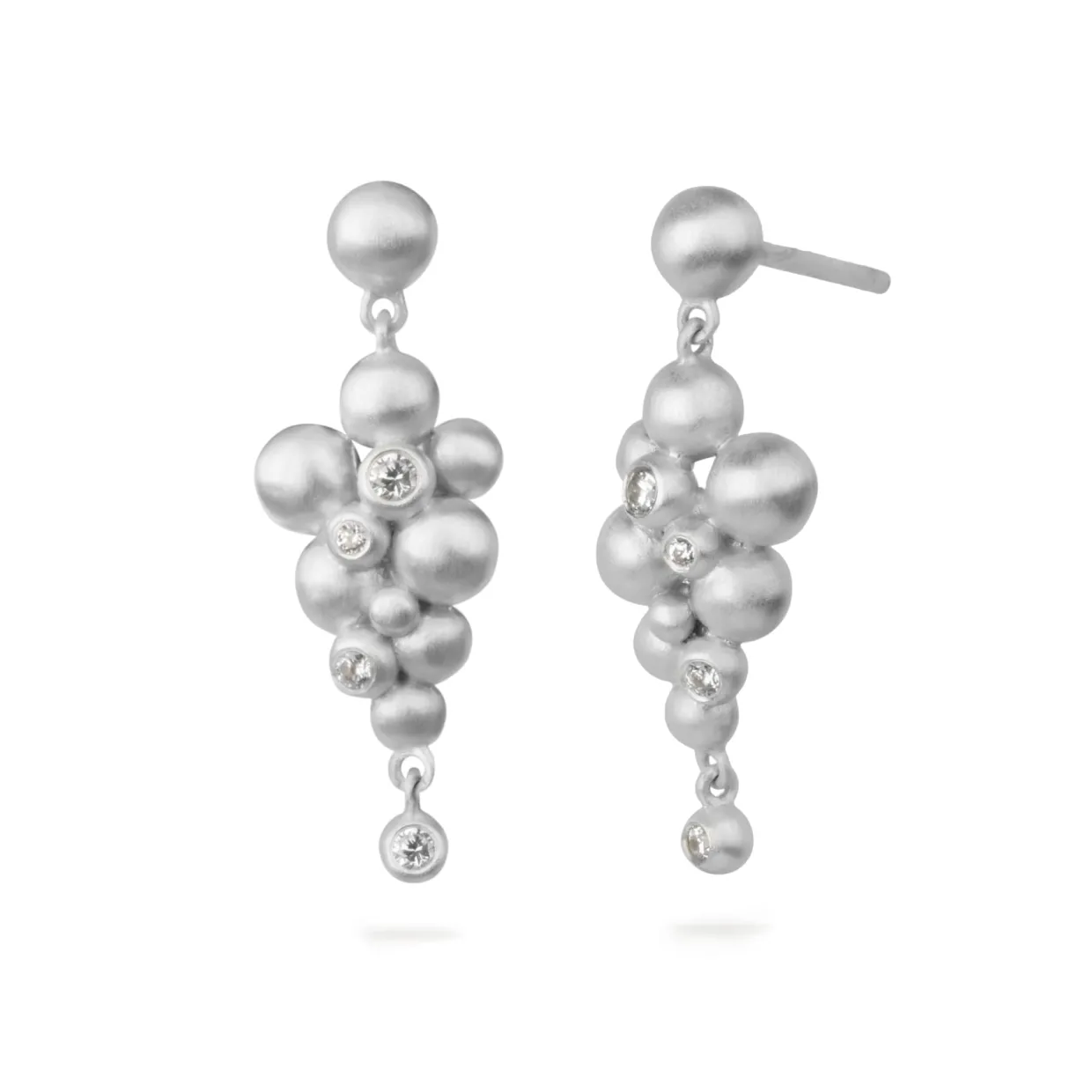 BYBIEHL PEBBLES EARHANGERS SØLV MED STEN - 4-3805-R