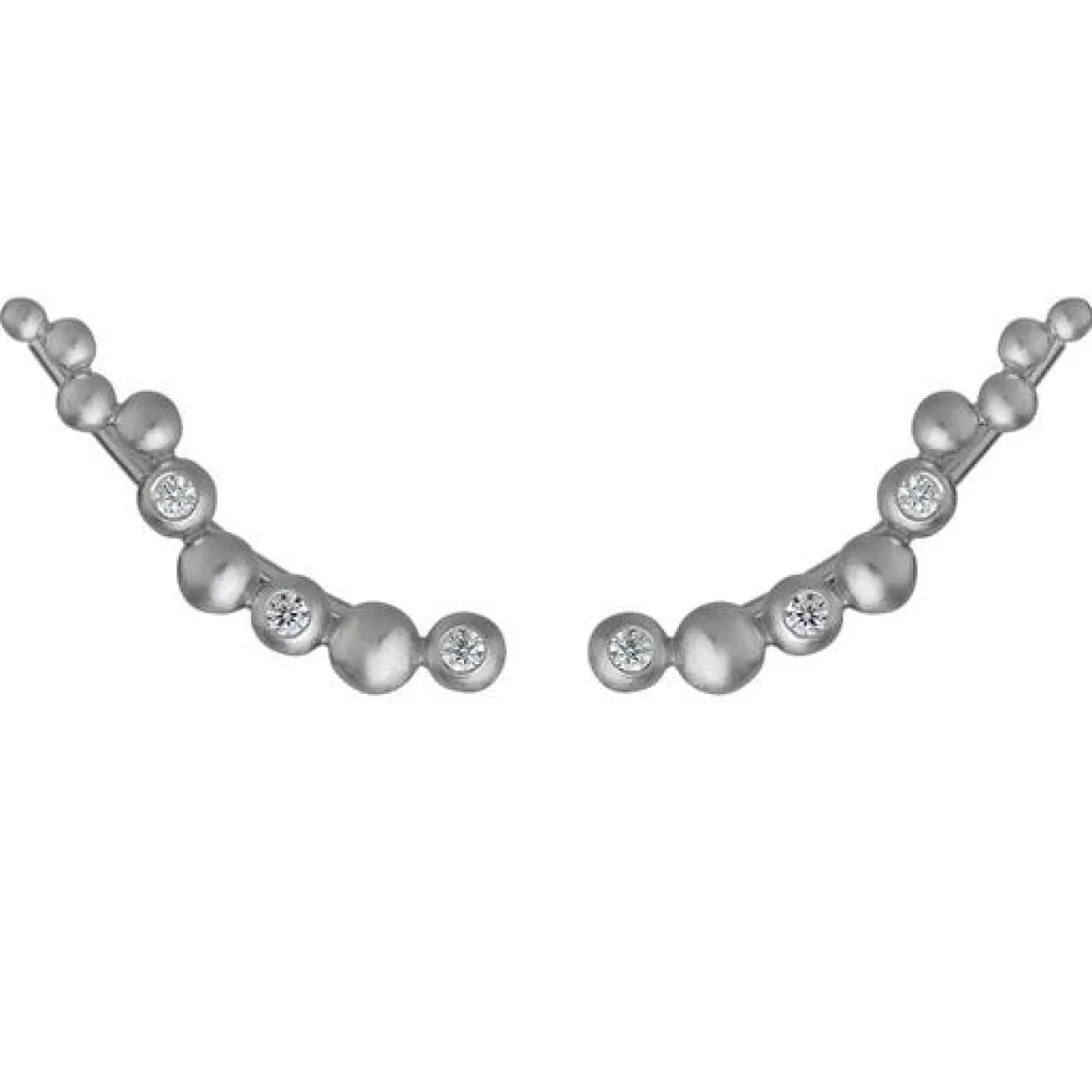 BYBIEHL PEBBLES ØRERINGE SØLV MED SYNTETISK ZIRKONIA - 4-3807A-R