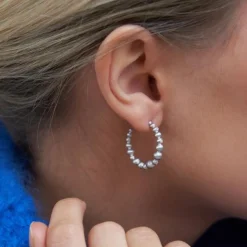 BYBIEHL PEBBLES ØRERINGE SØLV MED STENE- 4-3803A-R