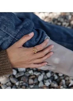 BYBIEHL PEBBLES SØLV FORGYLDT RING MED FARVEDE KRYSTALLER - 5-3801M-GP