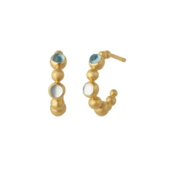 BYBIEHL PEBBLES SMALL COLOURS ØRERINGE FORGYLDT SØLV - 4-3805M-GP