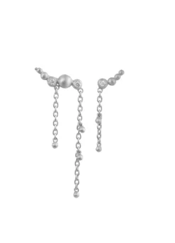 BYBIEHL PEBBLES STRINGS ØRERINGE SØLV - 4-3010A-R