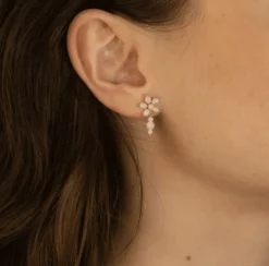 BYBIEHL ØRERINGE SØLV FORGYLDT PEARL SIGNATURE SHORT - 4-039WP-GP