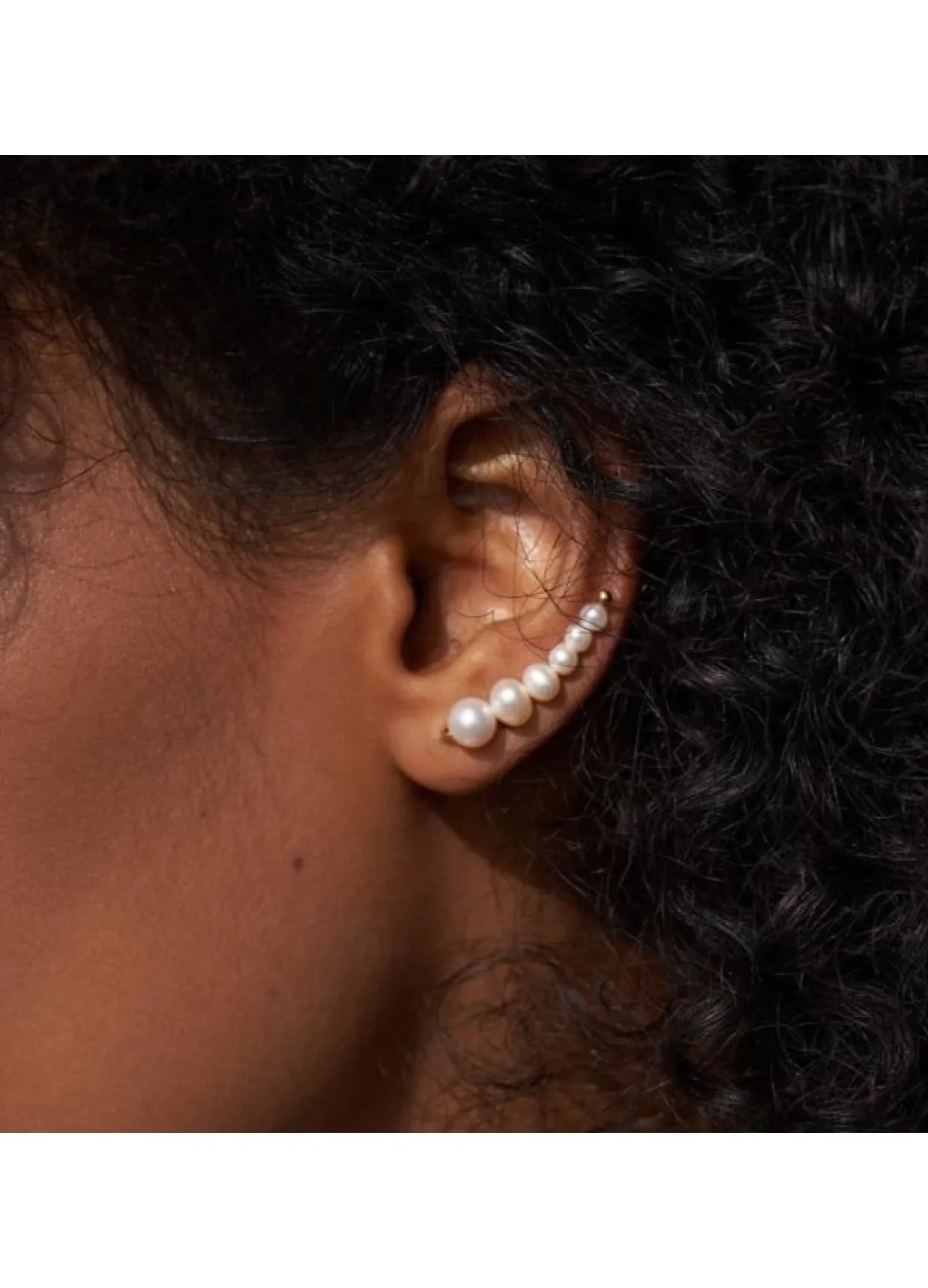 BYBIEHL ØRERINGE SØLV FORGYLDT CRAWLER PERLE - 4-3902WP-GP