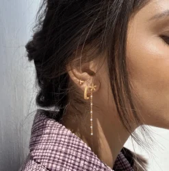 BYBIEHL ØRERINGE SØLV FORGYLDT SEASHELL HOOP - 4-3601-GP