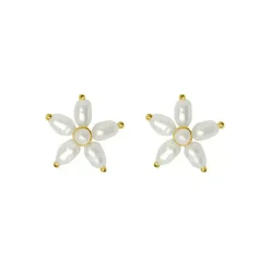 BYBIEHL ØRERINGE SØLV FORGYLDT PEARL SIGNATURE STIK - 4-038WP-GP