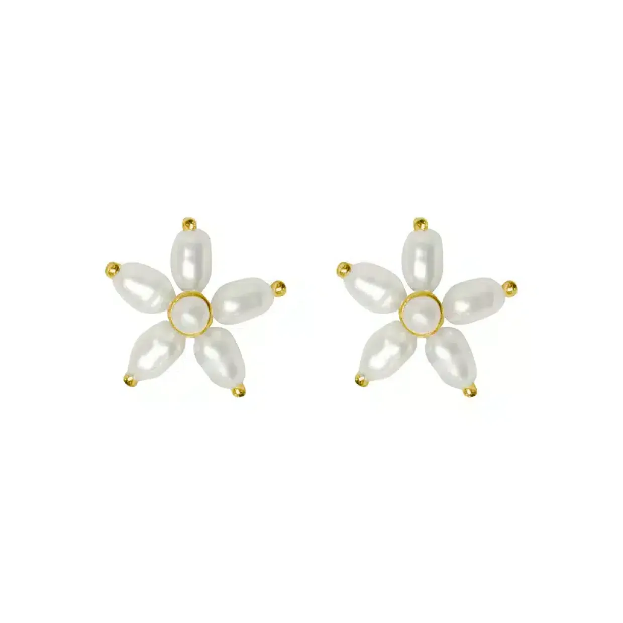 BYBIEHL ØRERINGE SØLV FORGYLDT PEARL SIGNATURE STIK - 4-038WP-GP